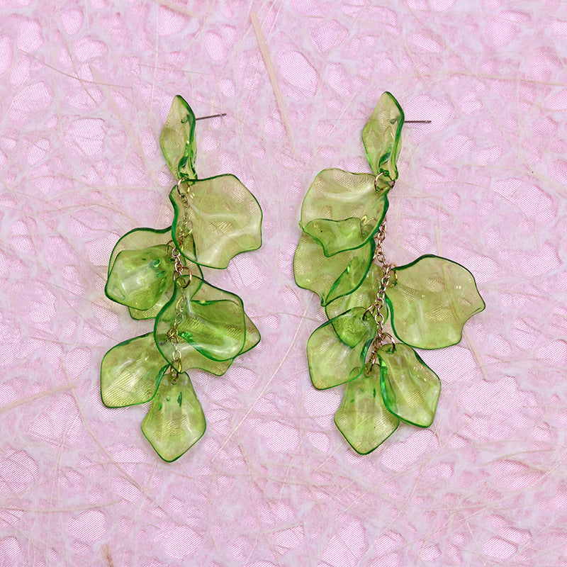 Wholesale Tassels Petals Acrylic Earrings